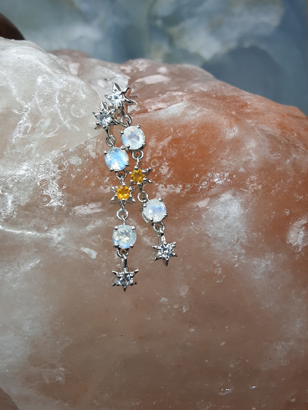 925 Moonstone Gemstone Drop Earrings.